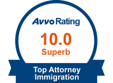 Avvo Rating 10.0 Top Immigration Attorney logo